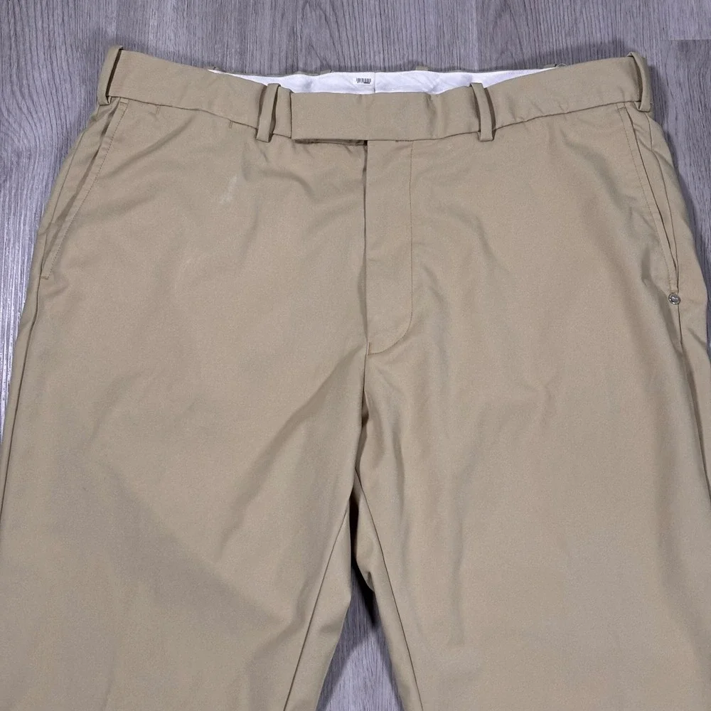 RLX Ralph Lauren Mens Khaki Tan Golf Chino Pants Flat Front Performance Trousers